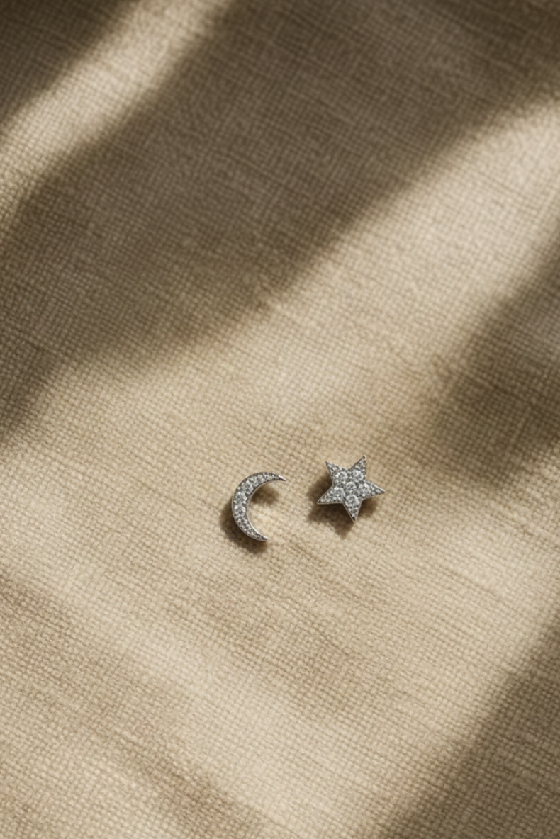 Aretes Luna y Estrella