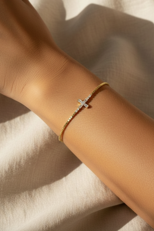 Pulsera Cruz Cristal