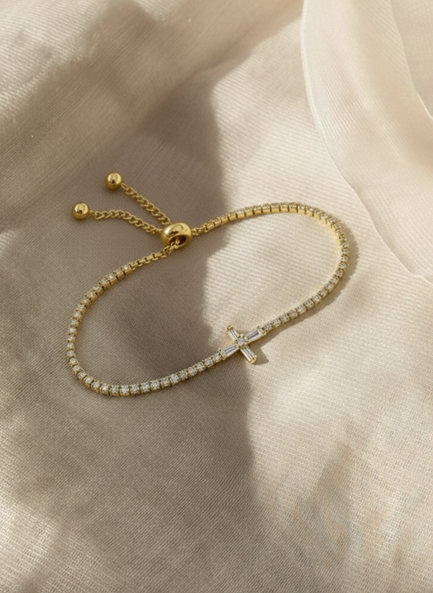 Pulsera Cruz Cristal