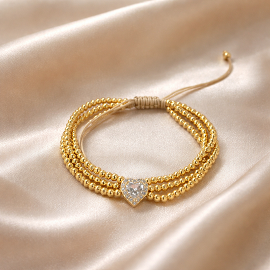 PULM  -Pulsera Golden Heart Spheres
