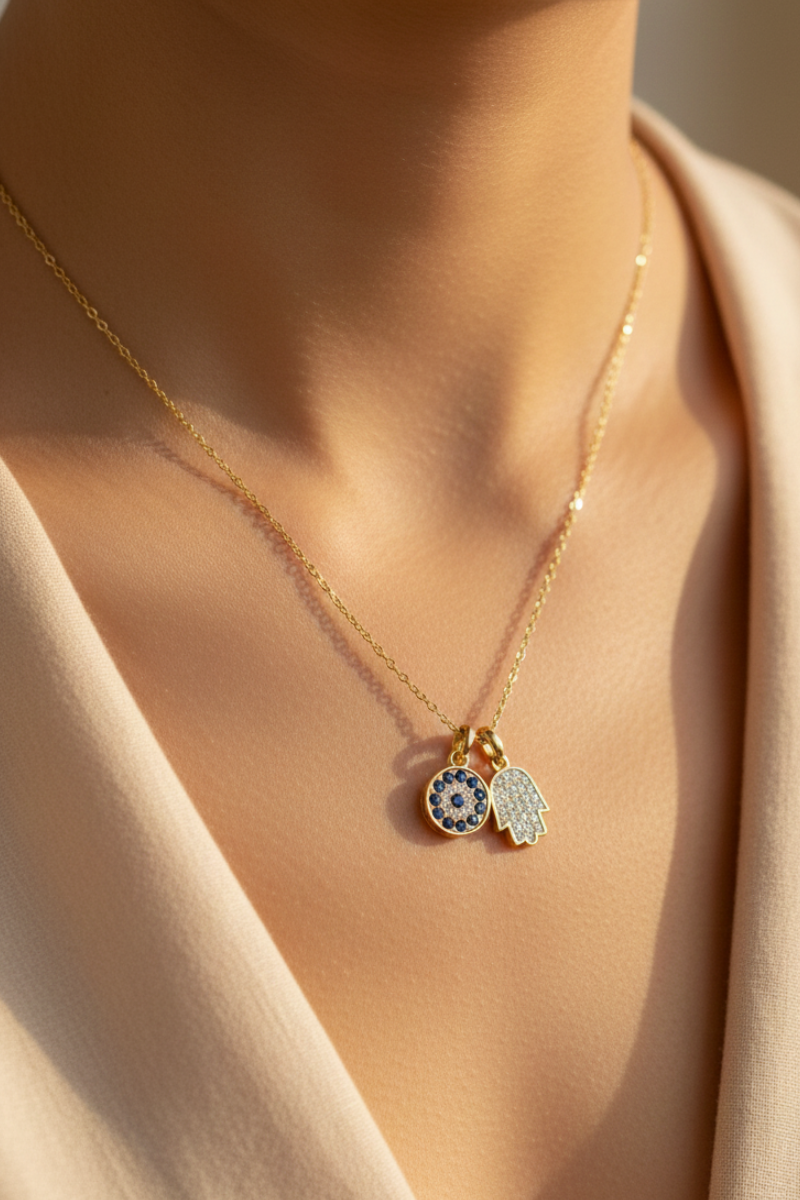 Collar Ojo y Mano Turco