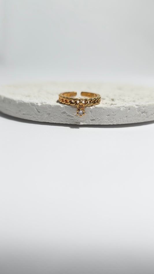 Anillo Midi "Chain Drop"